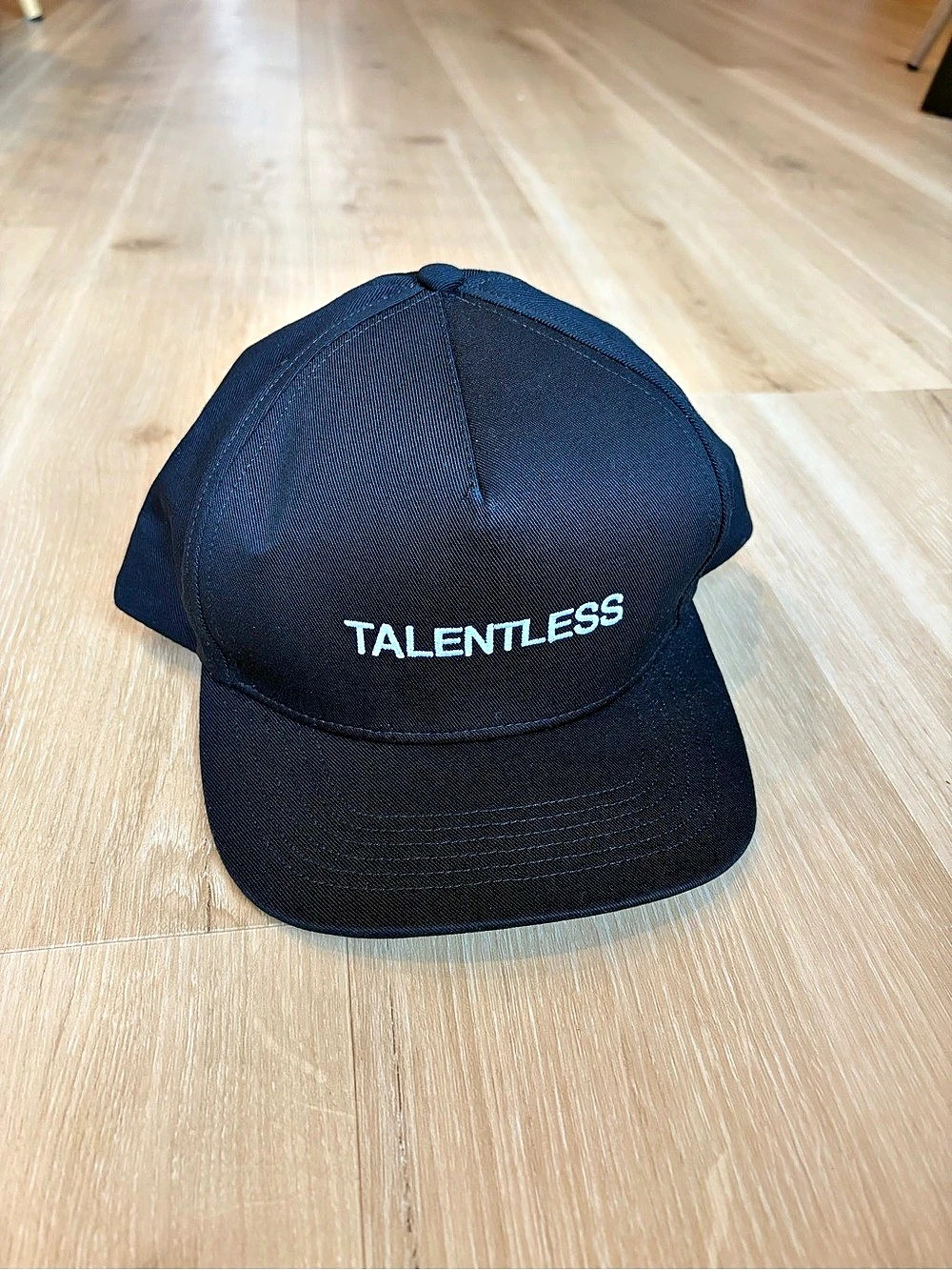 Talentless Embroidered Logo Snapback Cap Black
